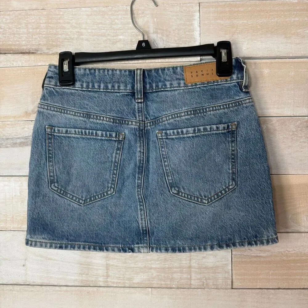 Pacsun Bella Dark Indigo Mid Rise Denim Mini Skirt Women’s Size 000/23 - Picture 5 of 6